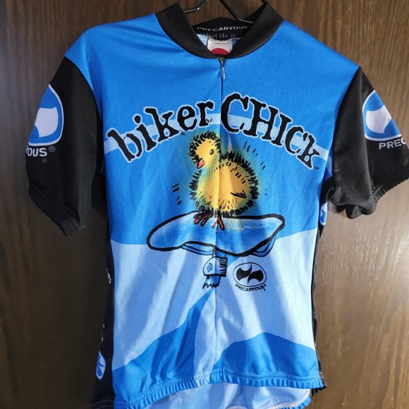 World Jerseys Women's Blue Biker Chick Cycling Jersey Size Medium - Picture 8 of 11